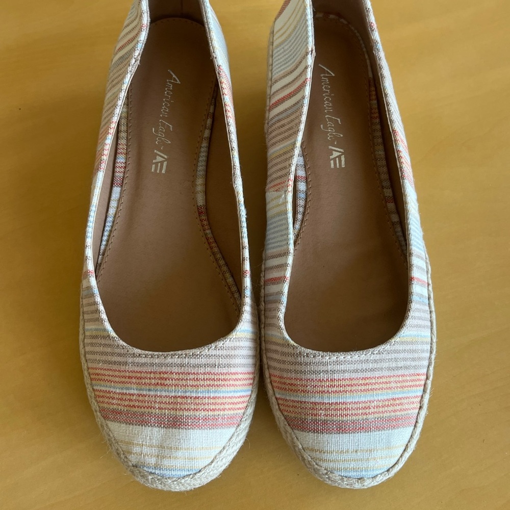 American Eagle Outfitters Women's Espadrilles - Cream and Multicolored Stripes